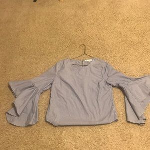 Striped flare blouse